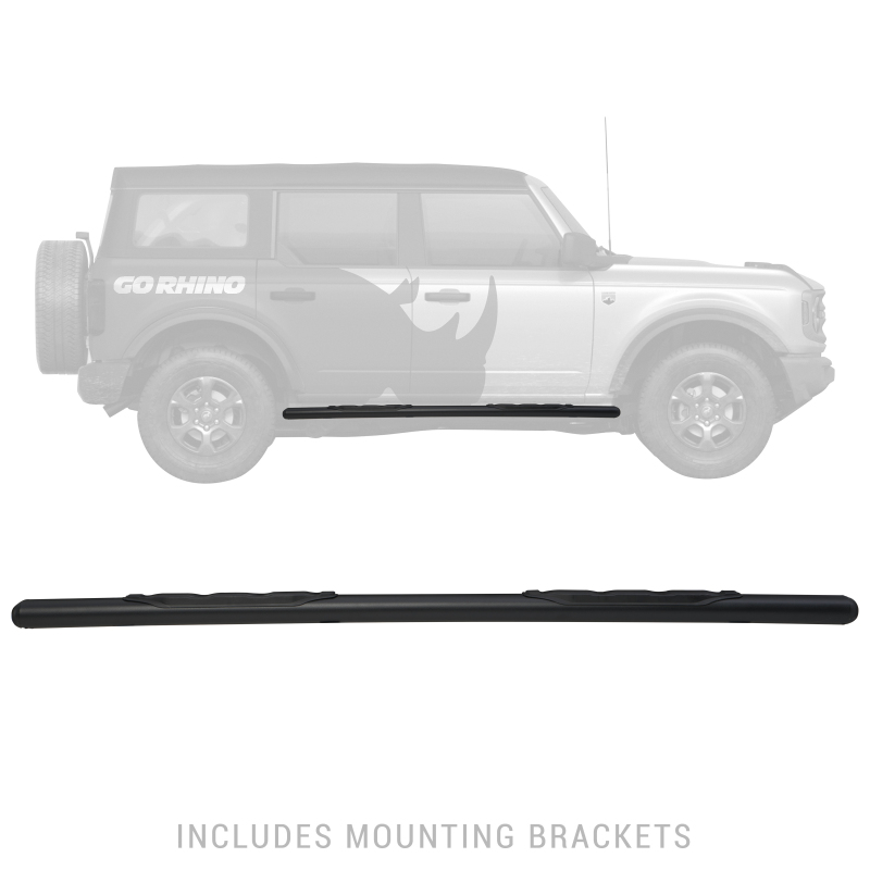 Jeep Wrangler JLU Side Steps - Go Rhino - 1000 Series - Textured Black - `18-`20